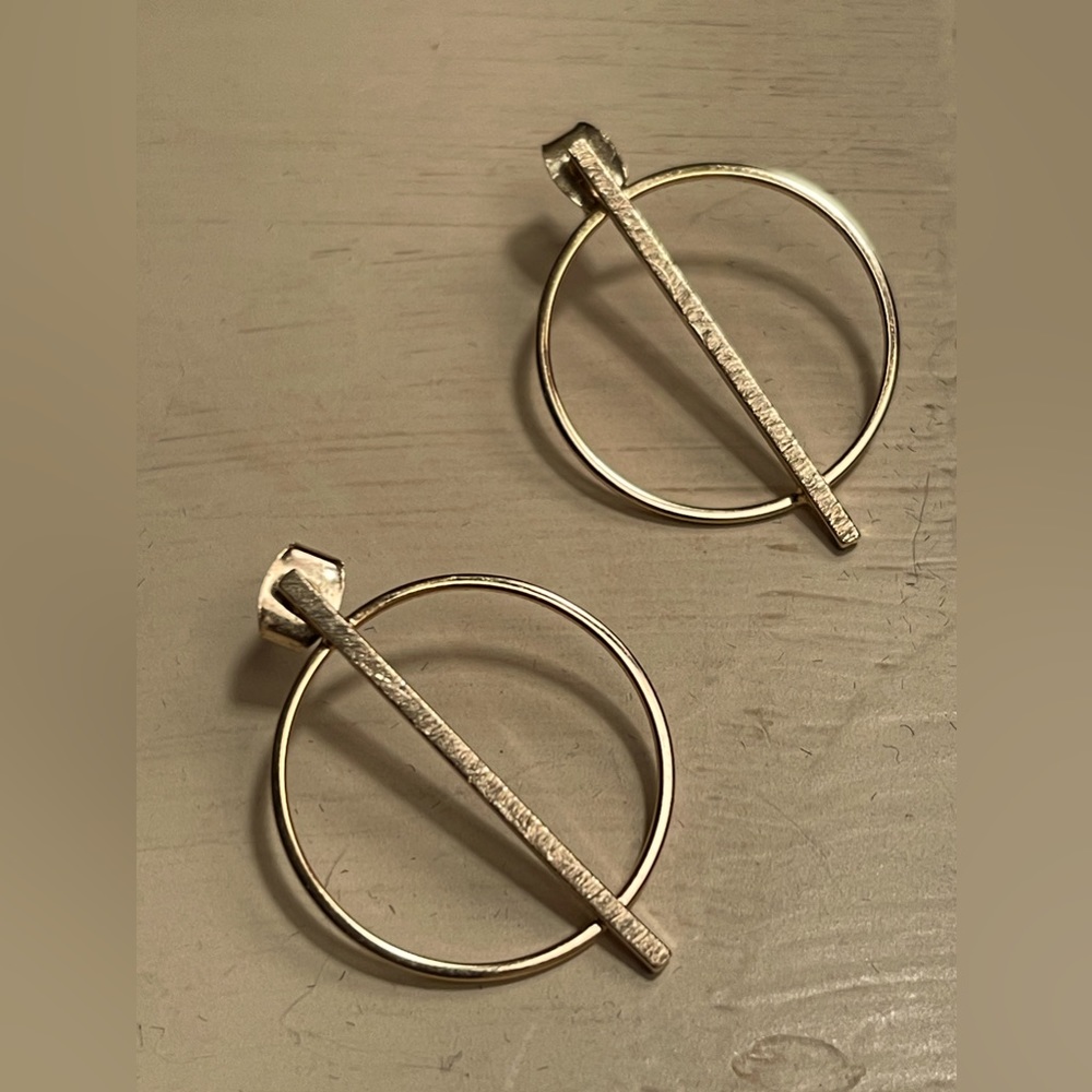 Brushed Gold Minimalist Earrings